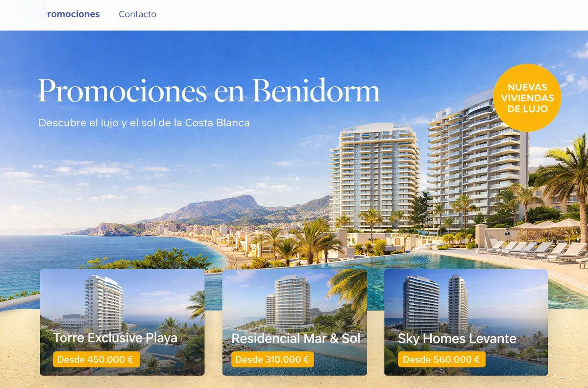 Web promoción inmobiliaria Benidorm