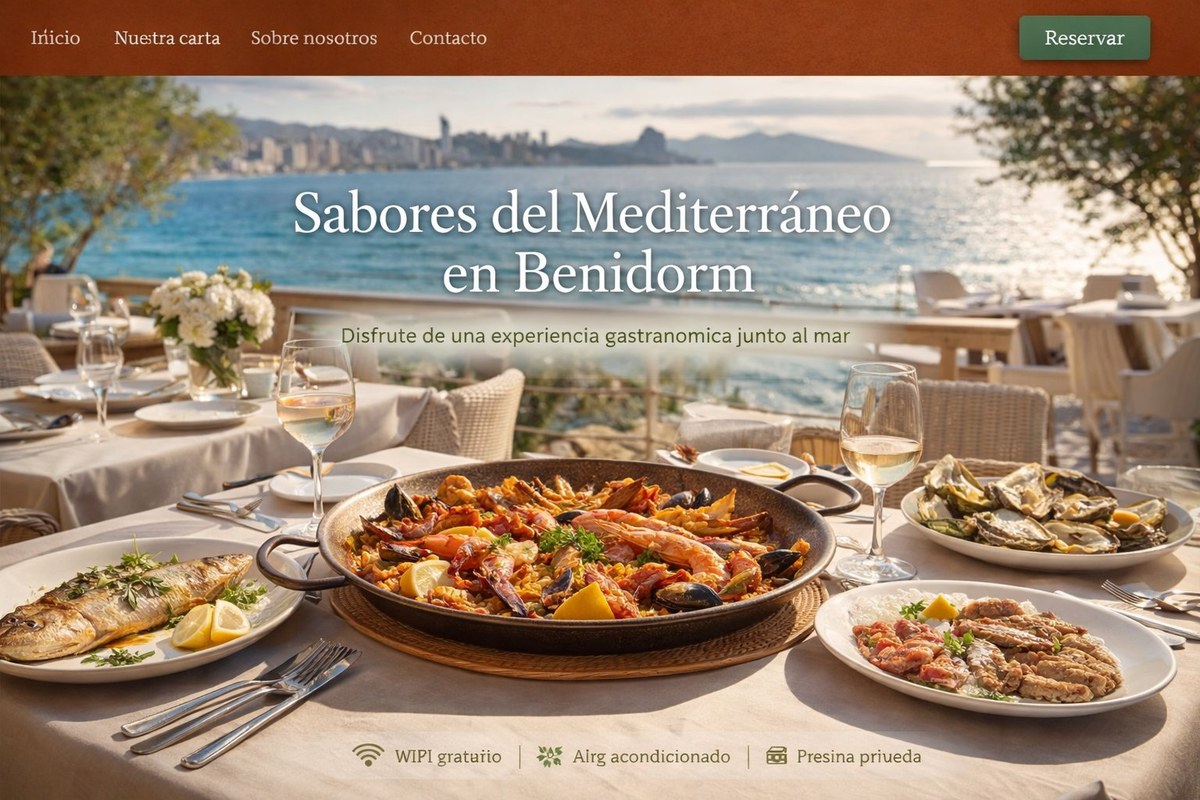 Web restaurante mediterráneo Benidorm